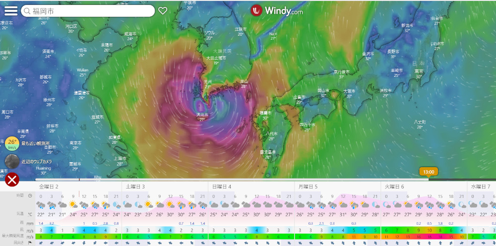 Windy.com進路予測