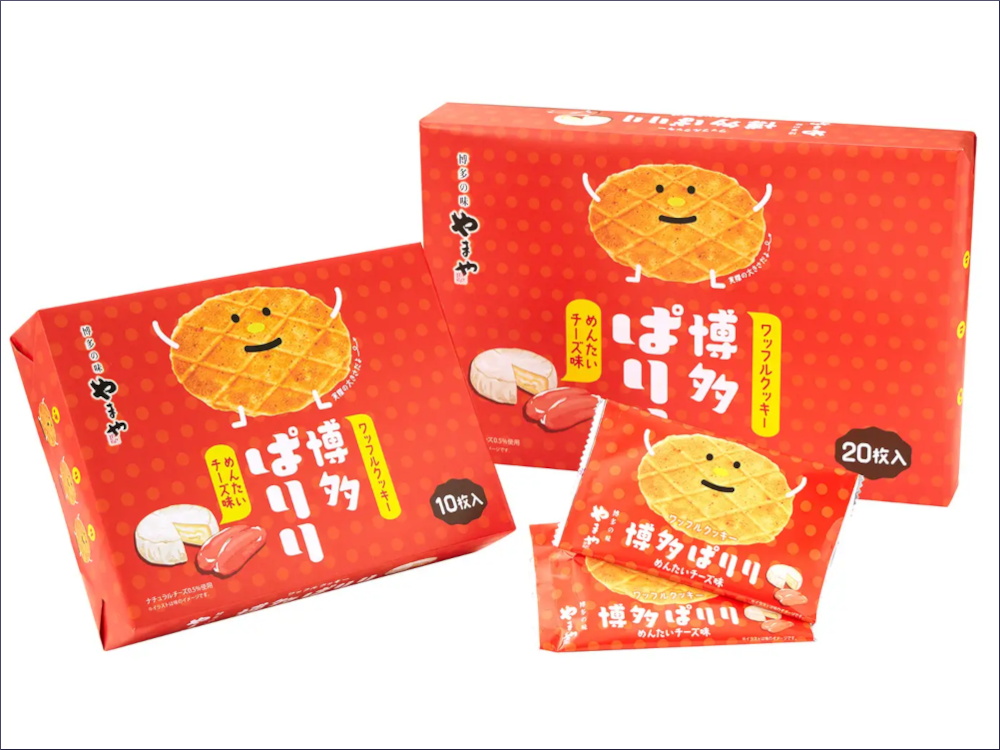 やまや「ワッフルクッキー 博多ぱりり めんたいチーズ味」