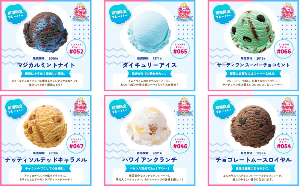 「サーティワン フレーバー総選挙2026」
