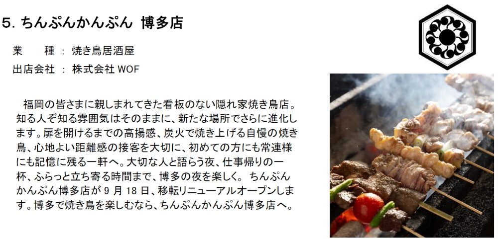 「ＶＩＥＲＲＡ（ビエラ）博多テラス」ちんぷんかんぷん 博多店